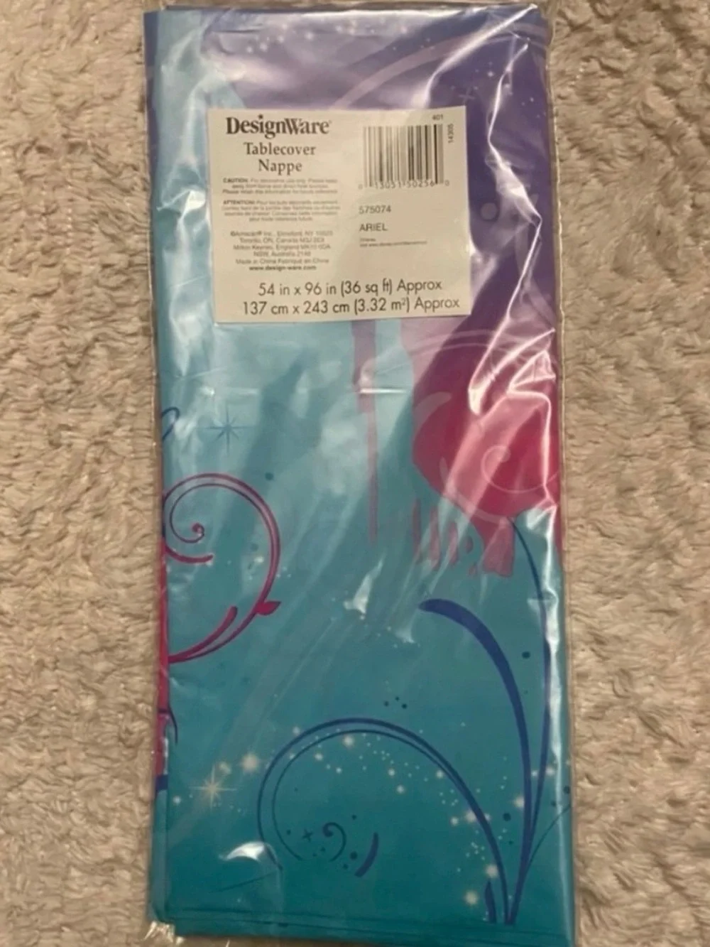 💞 New Disney Little Mermaid Ariel Plastic Party Table Cover